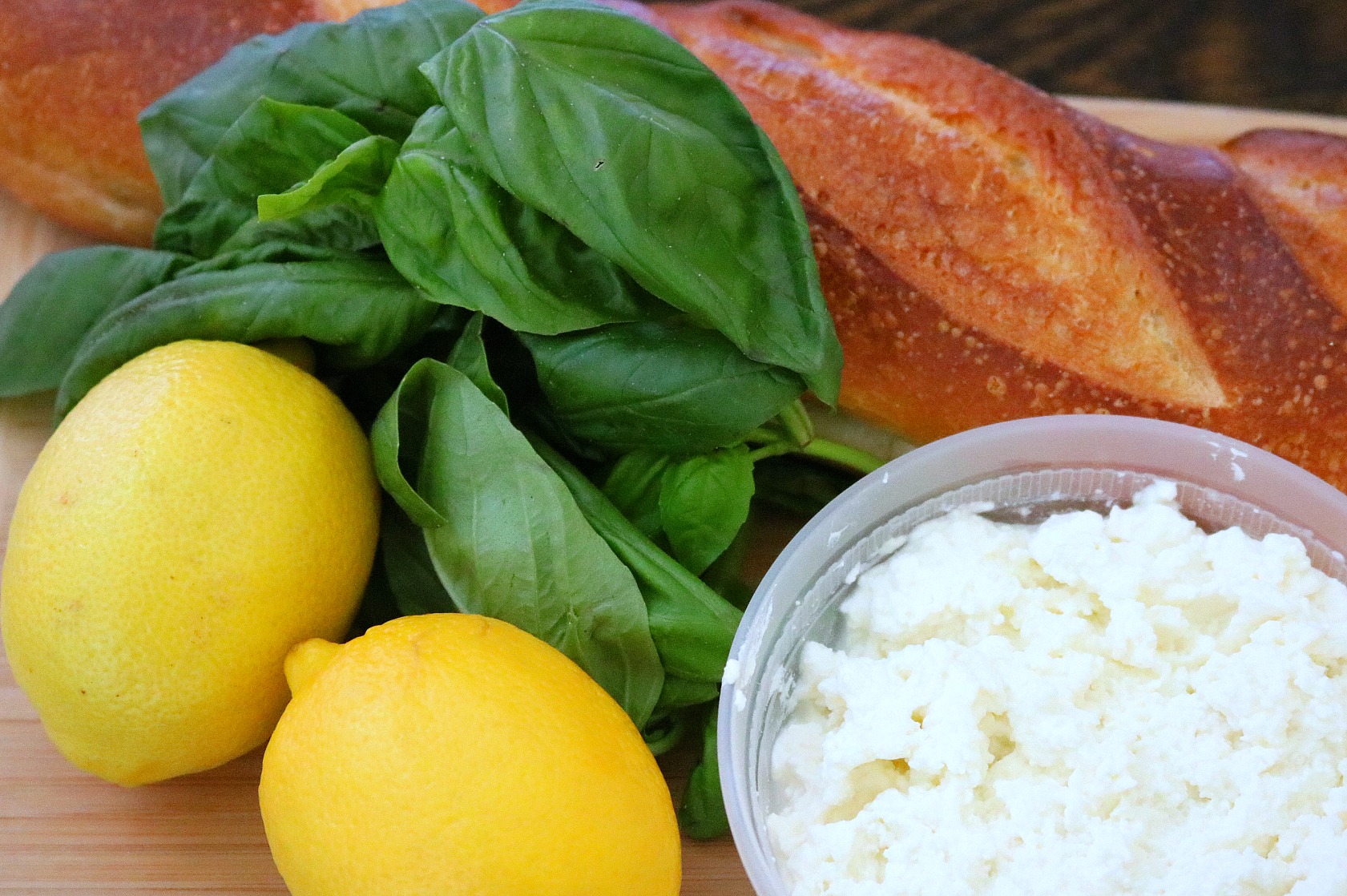 Lemon Basil Ricotta Crostini  With Only 4 Ingredients